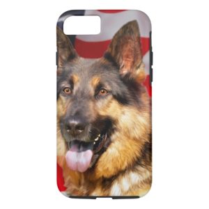 German shepherd Dog Patriot Red Blue White Case-Mate iPhone Case