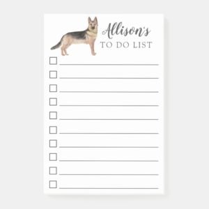 German Shepherd Dog Personalized To Do List Post-it Notes