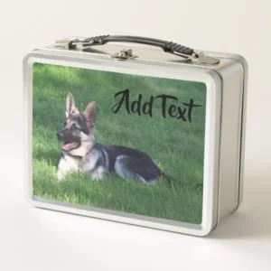 German Shepherd Pet Puppy Metal Lunch Box