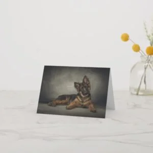 German shepherd puppy card