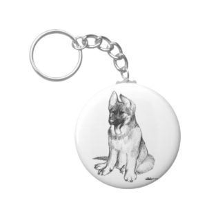 German Shepherd Puppy Keychain