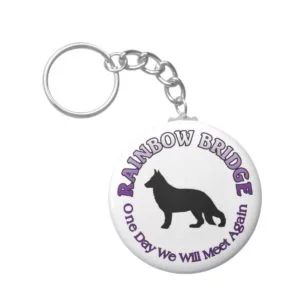 GERMAN SHEPHERD RAINBOW BRIDGE KEYCHAIN