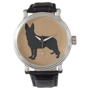 German Shepherd Silhouette Wrist Watch