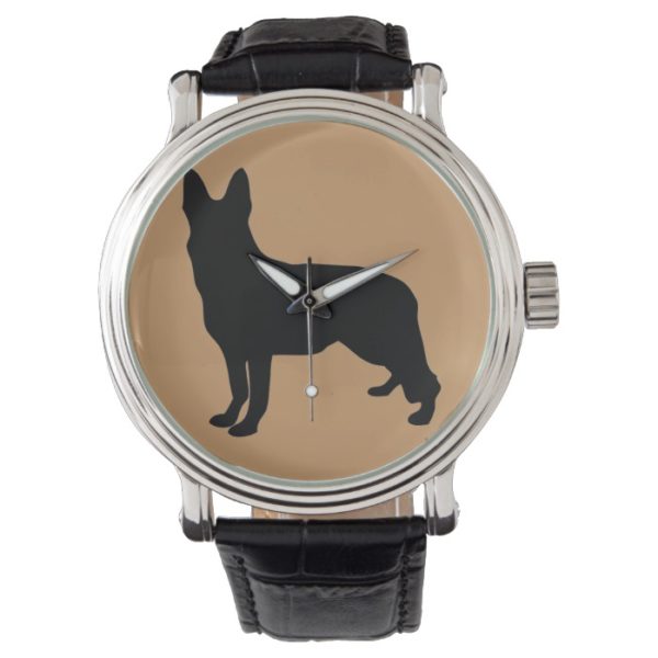 German Shepherd Silhouette Wrist Watch