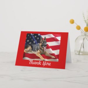 German Shepherd Thank You Card All American