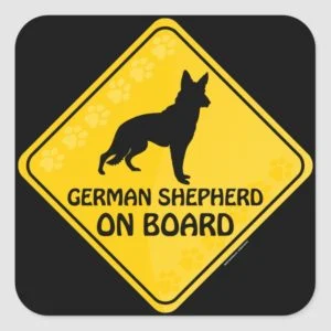 German Shepherd Xing Square Sticker