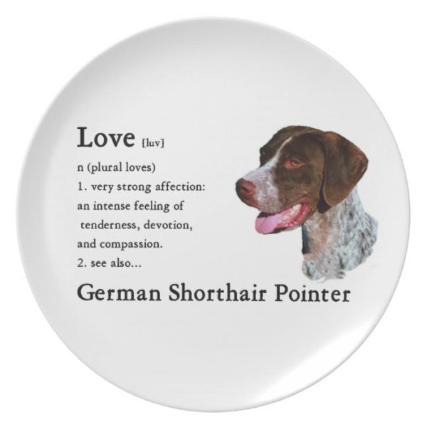 German Shorthaired Pointer Art Love Is Melamine Plate