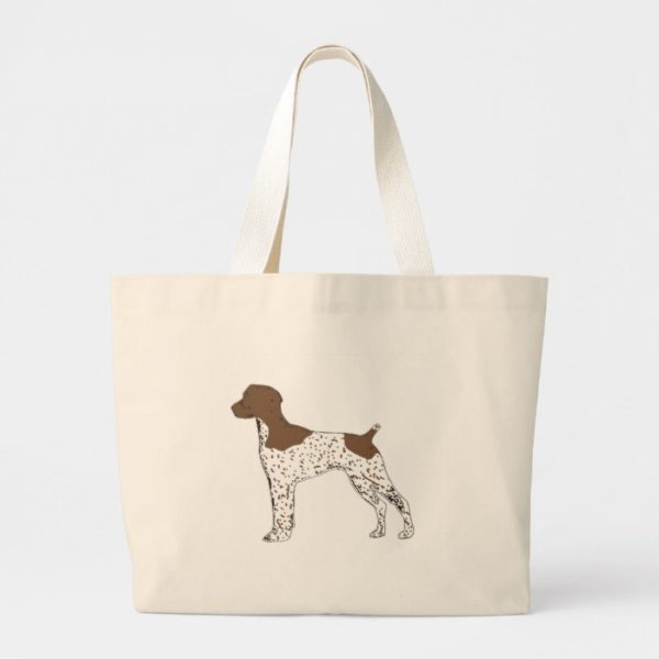 german shorthaired pointer color silhouette large tote bag
