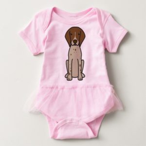 German Shorthaired Pointer Dog Cartoon Baby Bodysuit