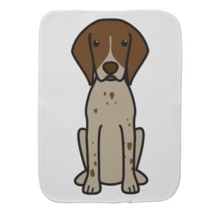 German Shorthaired Pointer Dog Cartoon Baby Burp Cloth