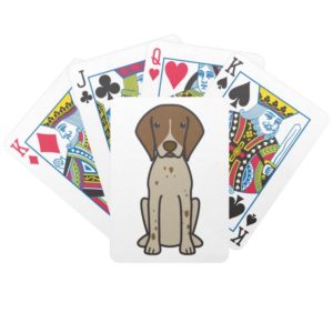 German Shorthaired Pointer Dog Cartoon Bicycle Playing Cards