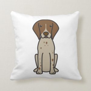 German Shorthaired Pointer Dog Cartoon Throw Pillow