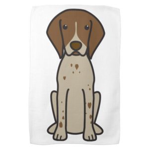 German Shorthaired Pointer Dog Cartoon Towel