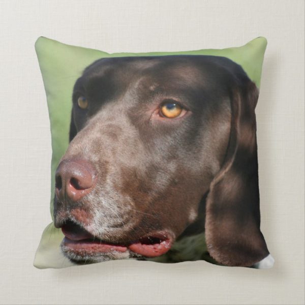 German Shorthaired pointer dog Throw Pillow