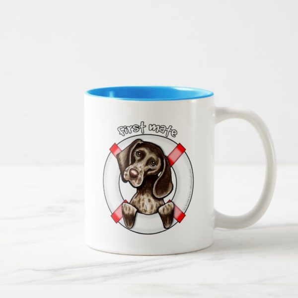 German Shorthaired Pointer First Mate Two-Tone Coffee Mug