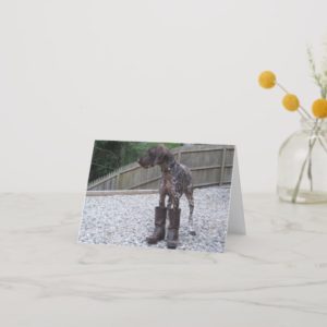 German Shorthaired Pointer in Boots Card