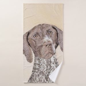 German Shorthaired Pointer Painting - Dog Art Bath Towel Set