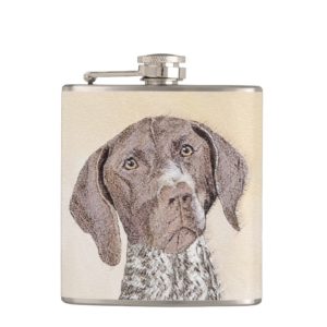 German Shorthaired Pointer Painting - Dog Art Flask