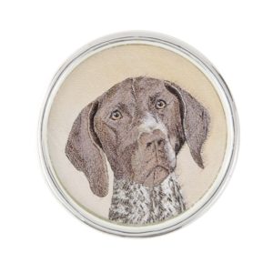 German Shorthaired Pointer Painting - Dog Art Lapel Pin