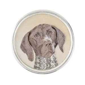 German Shorthaired Pointer Painting - Dog Art Lapel Pin