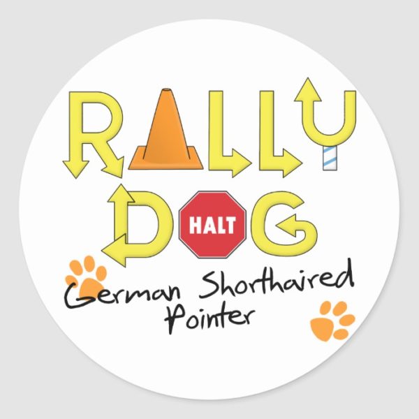 German Shorthaired Pointer Rally Dog Classic Round Sticker