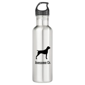 German Shorthaired Pointer Silhouette with Text Water Bottle