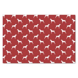 German Shorthaired Pointer Silhouettes Pattern Red Tissue Paper