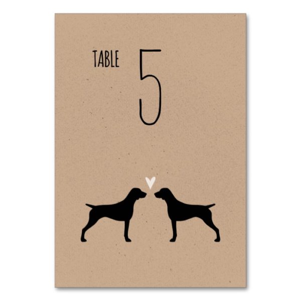 German Shorthaired Pointers Wedding Table Card
