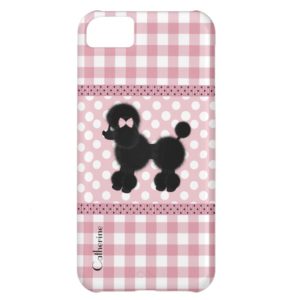 Girly Pink with Poodle Custom Case-Mate iPhone Case