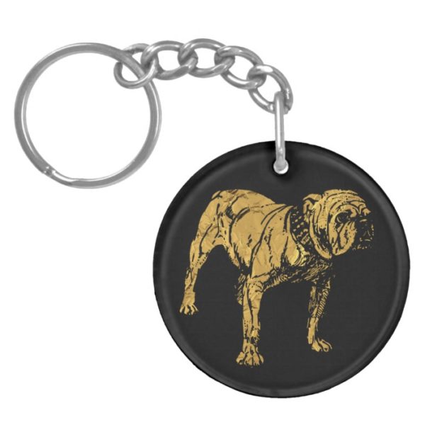 Golden Bulldog Keychain
