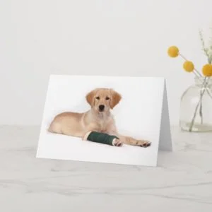 Golden Puppy Get Well Card