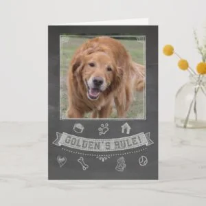 Golden Retriever Chalkboard Birthday Card