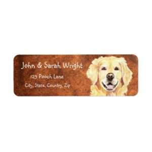 Golden Retriever  Dog Address Label