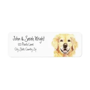 Golden Retriever Dog Address Label