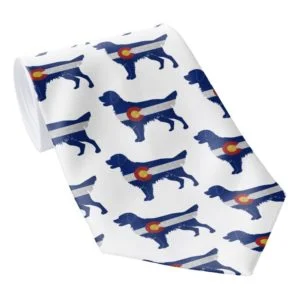 Golden Retriever Dog Breed Colorado Flag Neck Tie