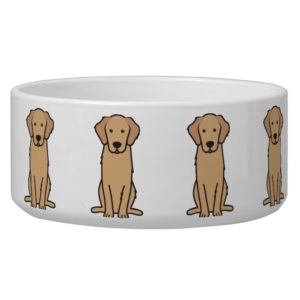 Golden Retriever Dog Cartoon Bowl
