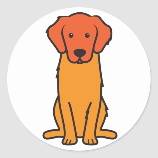 Golden Retriever Dog Cartoon Classic Round Sticker