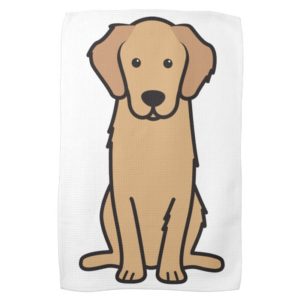Golden Retriever Dog Cartoon Hand Towel