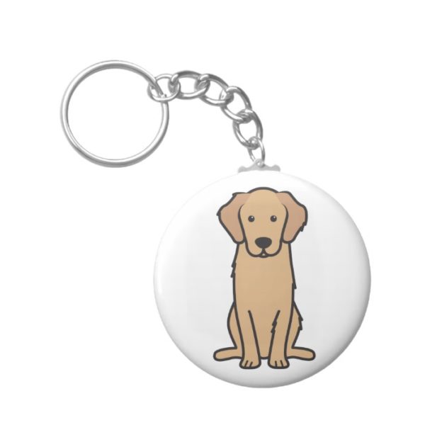 Golden Retriever Dog Cartoon Keychain