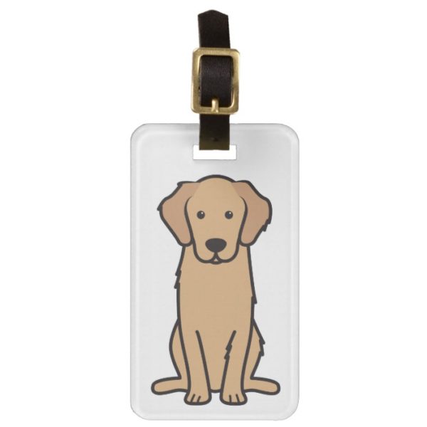 Golden Retriever Dog Cartoon Luggage Tag