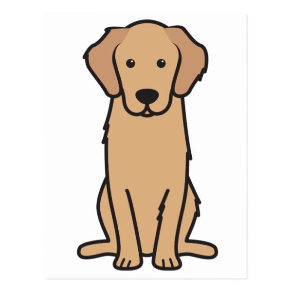 Golden Retriever Dog Cartoon Postcard
