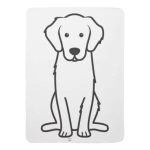 Golden Retriever Dog Cartoon Stroller Blanket
