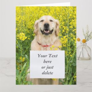 Golden retriever dog cute custom birthday card