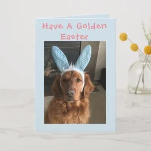 Golden Retriever Easter Holiday Card