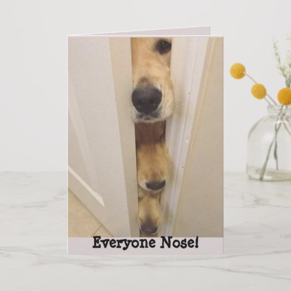 Golden Retriever Everyone Nose Birthday Card