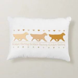 Golden Retriever, gold on white Decorative Pillow