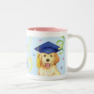 Golden Retriever Graduate Two-Tone Coffee Mug
