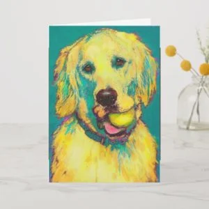 golden retriever greeting card