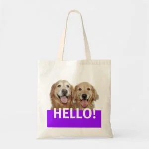 Golden Retriever Hello Tote Bag