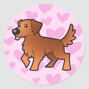 Golden Retriever Love (redhead) Classic Round Sticker